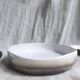 Large dish in white ceramic and earth