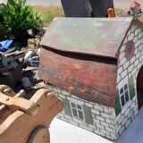 Set of old wooden toys from the farm