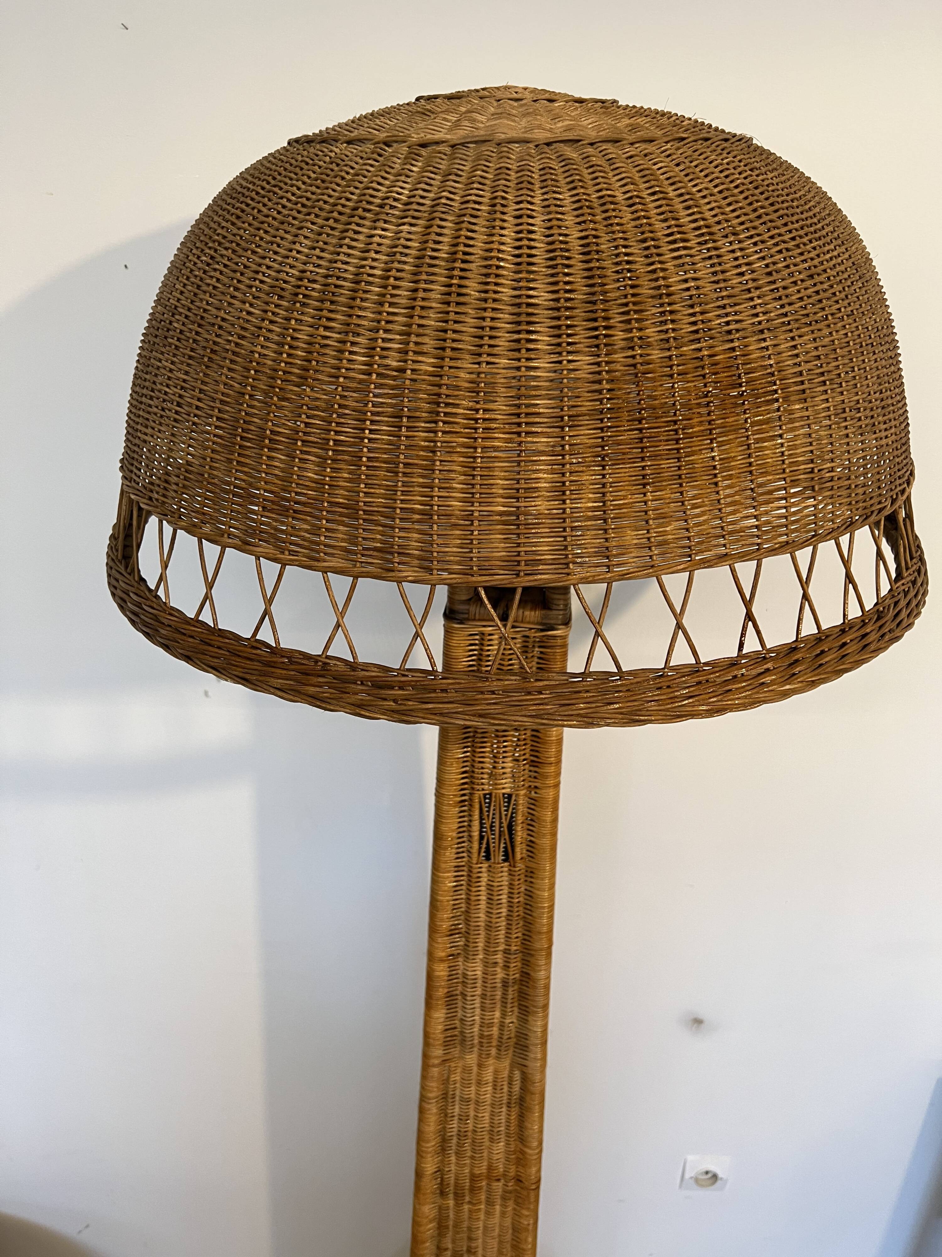 Rattan floor lamp