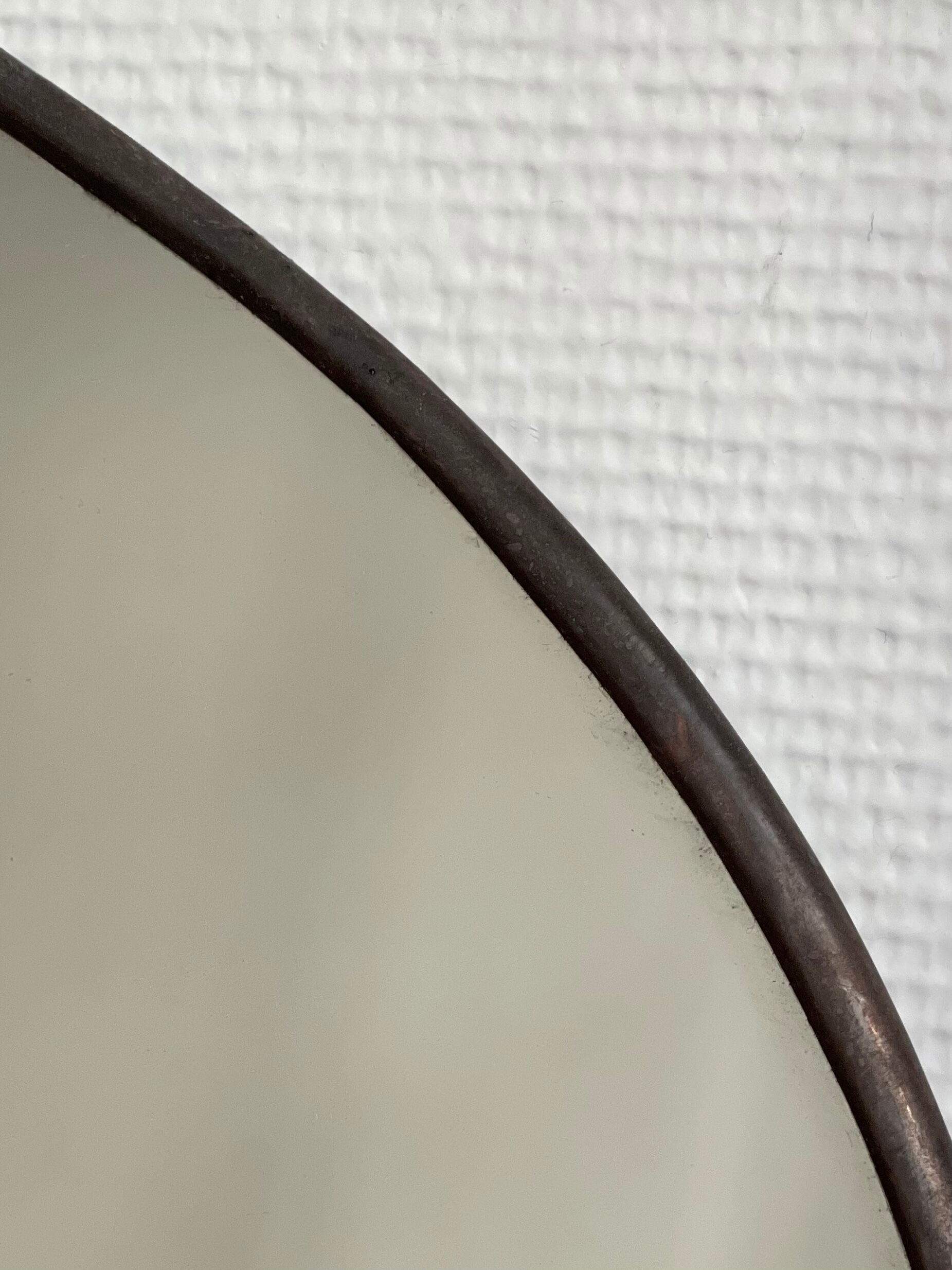Irregular trapeze mirror organic brass black minimalist