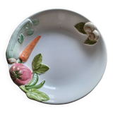 Vase and tray with fruit decoration
