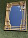 Large sculptural mirror handmade from natural bamboo and woven rattan, 1960.