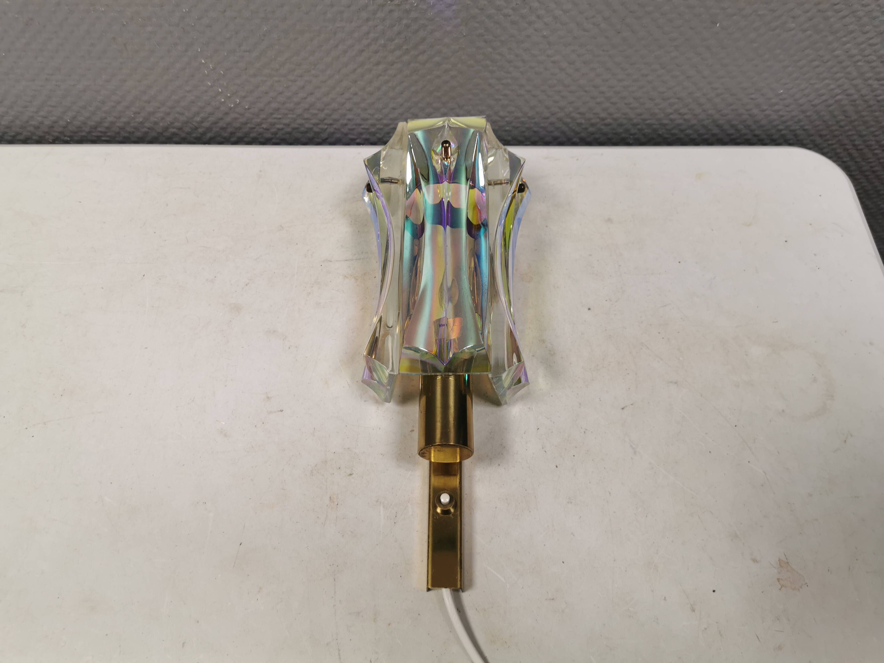 Availight wall lamp, transparent glass, rainbow effect hassel & teudt