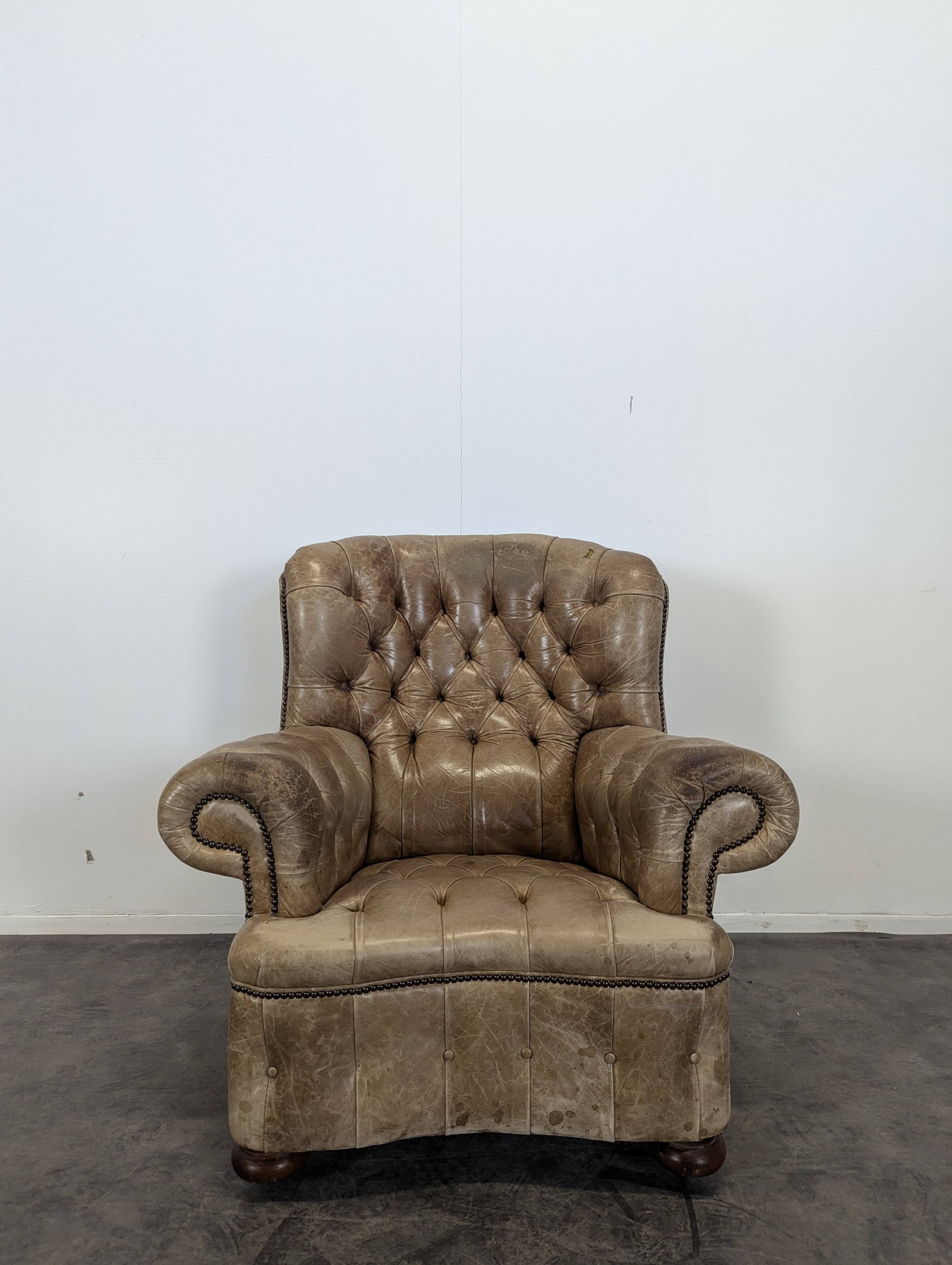 Windsor leather armchair