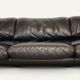 Maralunga 3-seater sofa in black leather by Vico Magistretti for Cassina