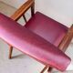 Vintage design armchair set – red skai and teak (1960s)