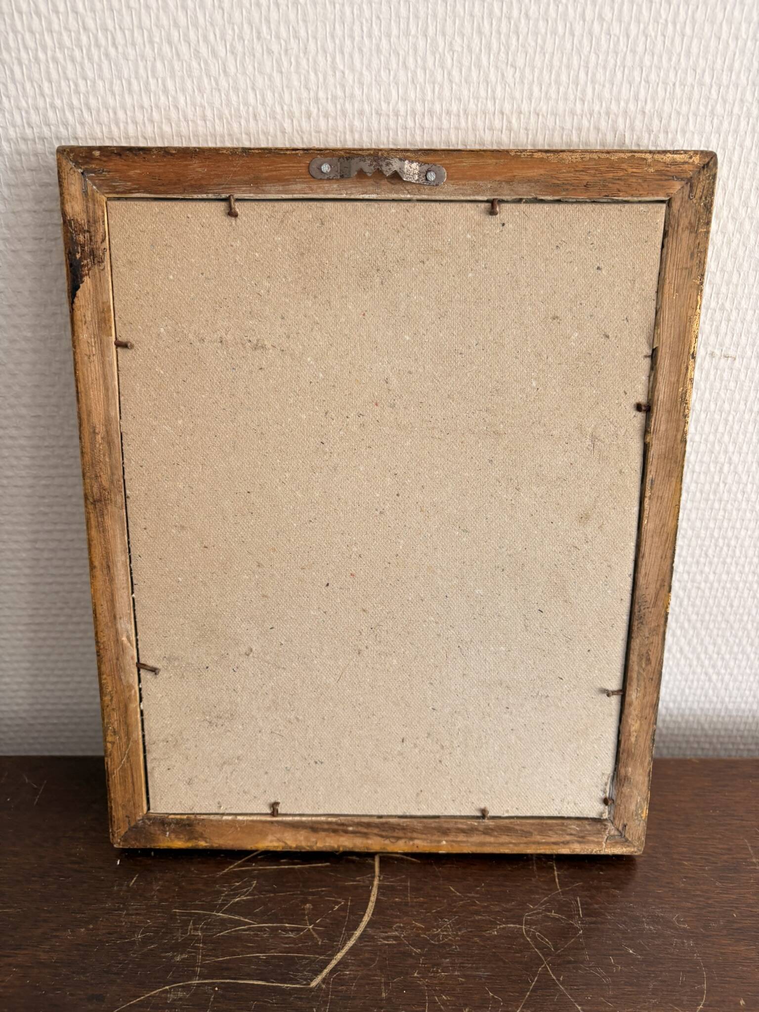 Antique Rectangular Carved Wooden Wall Mirror Louis XV XVI