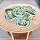 6 Boch Belgium dessert plates and 2 cups