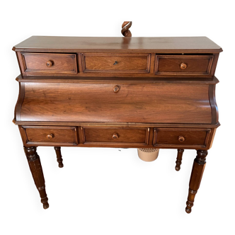 Louis XVI style cylinder secretary in marquetry