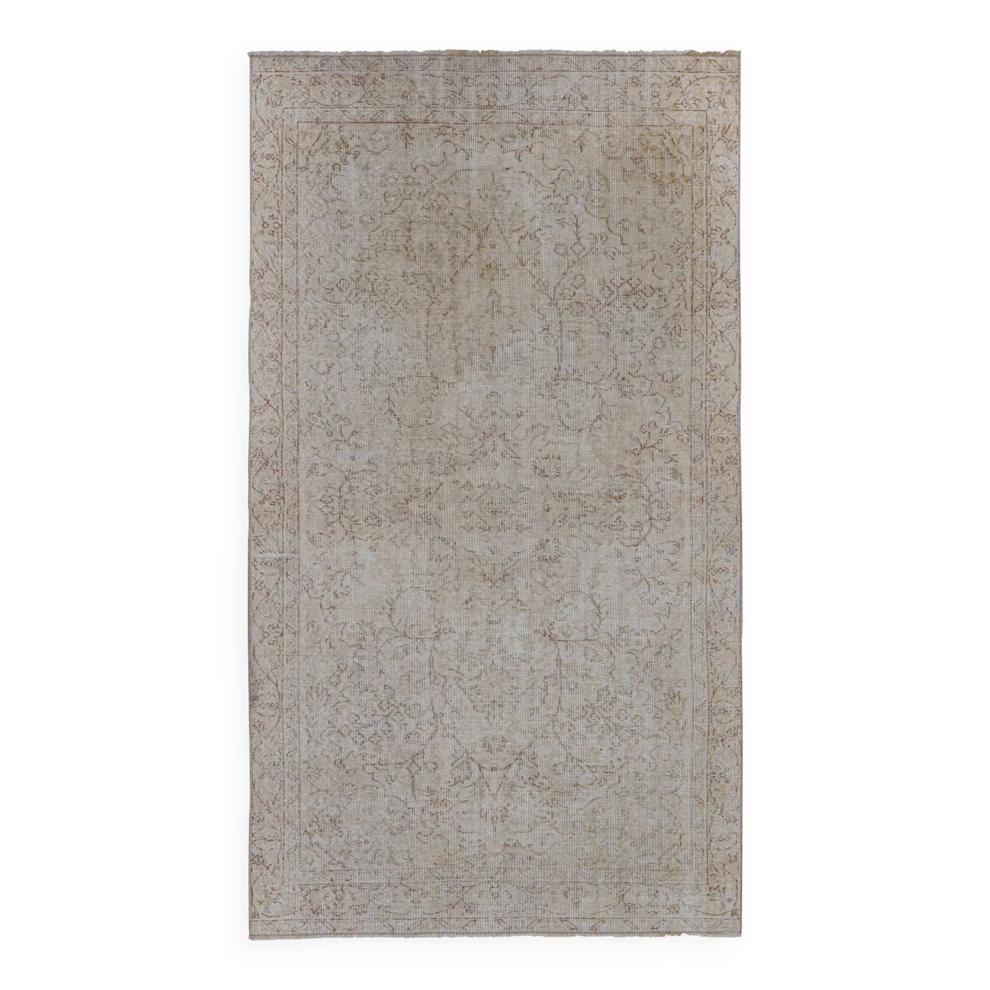 Vintage Turkish Oushak Handwoven Rug 144x265 cm