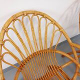 Pair of vintage rattan armchairs from the 60s