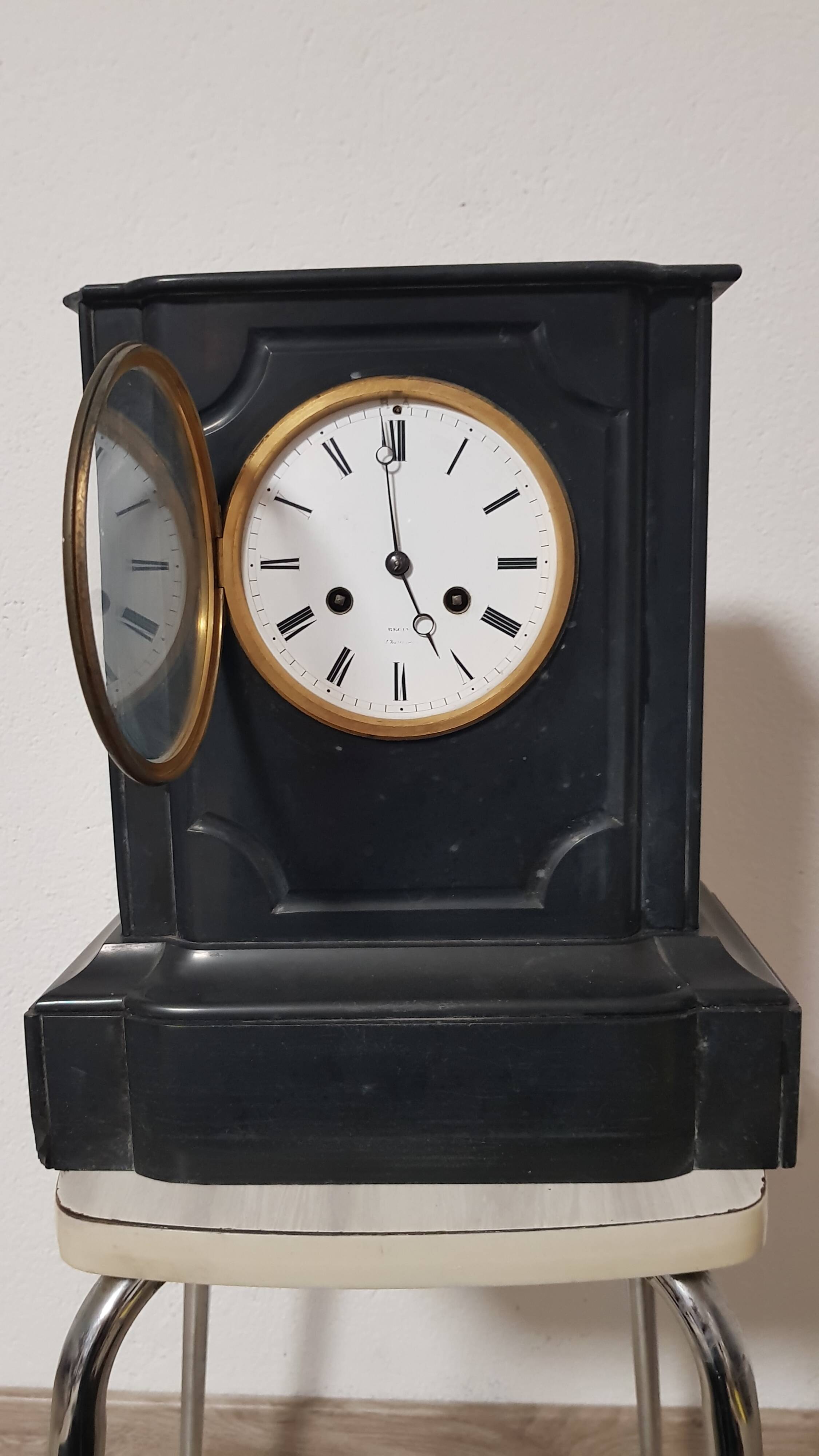 Ancient black marble pendulum Napoleon III
