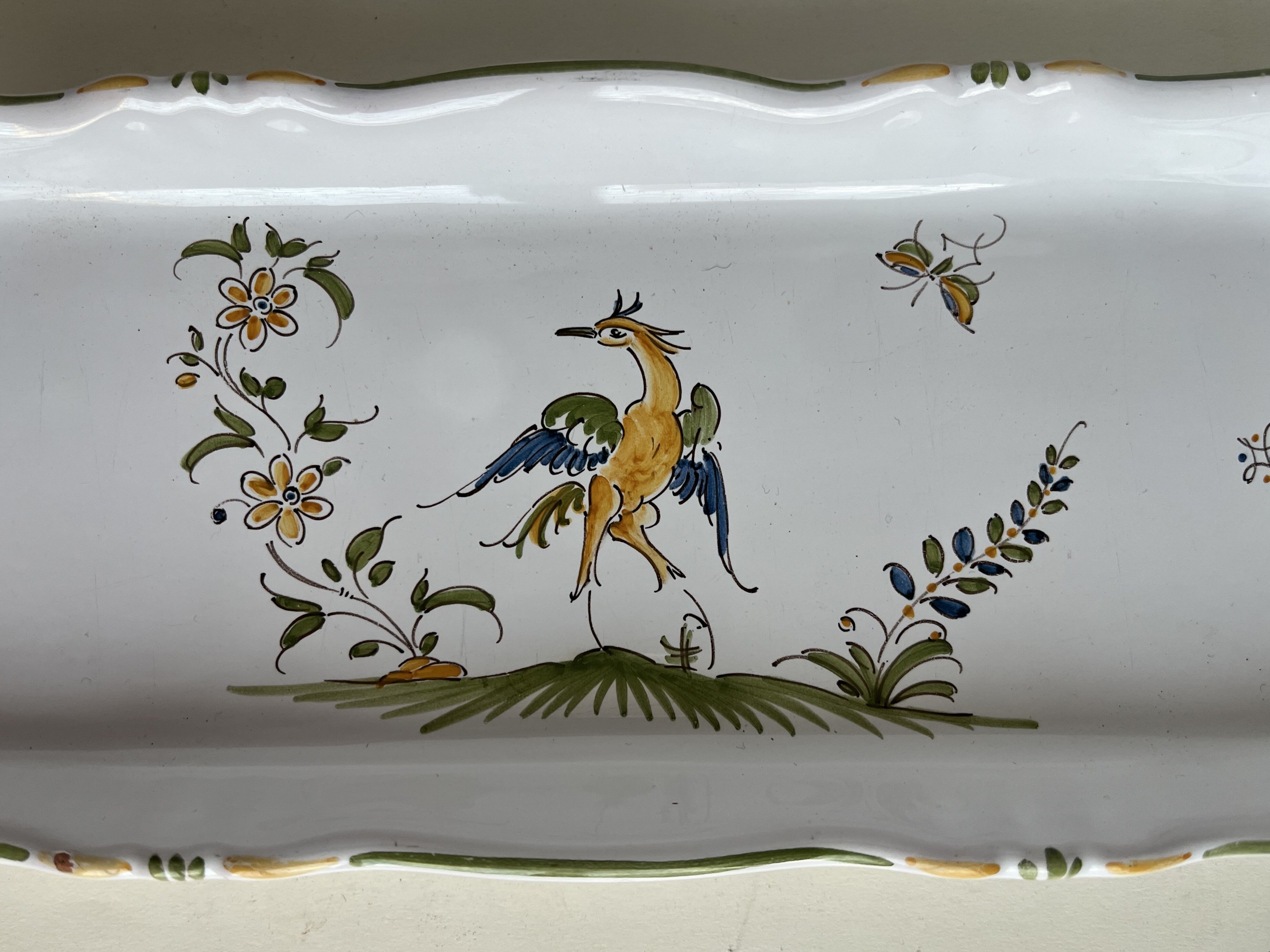 Rectangular dish in earthenware from Moustiers