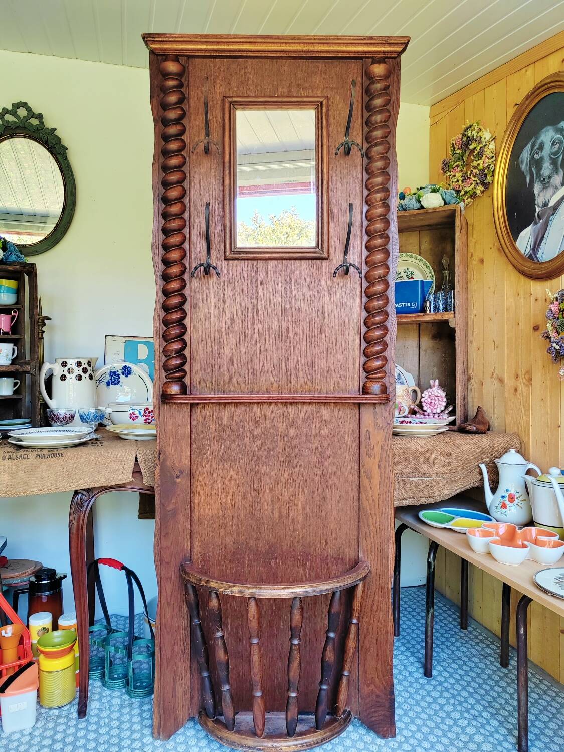 Antique vintage coat rack umbrella stand