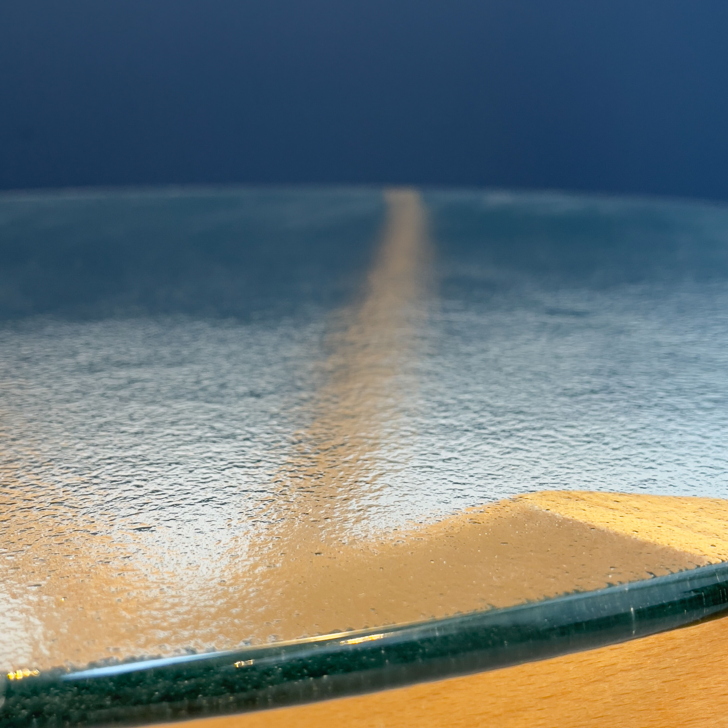 Coffee table "maison regain" beech and glass design 1970