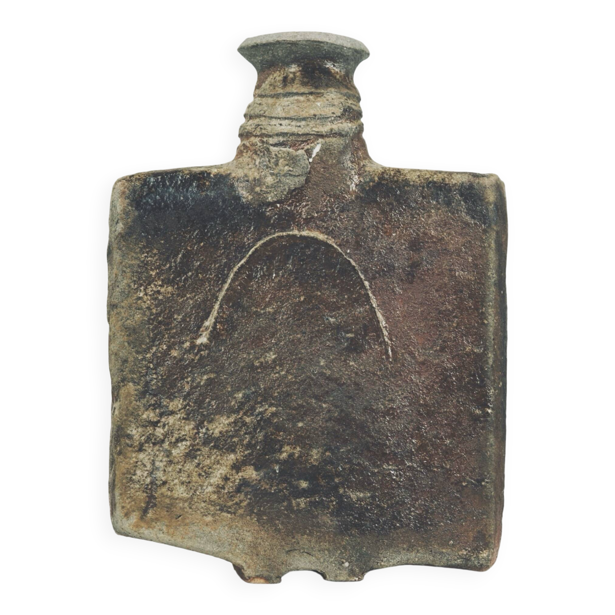 Large stoneware bottle by Gérard Brossard, La Borne