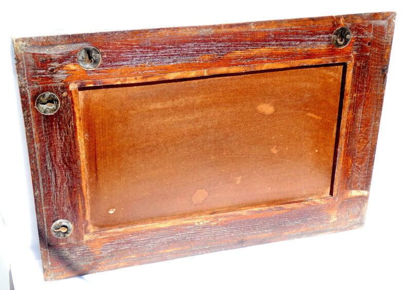 Mirror Wood Old Teak Patina White Breakage 58x3x34cm 9