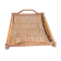 Vintage serving tray in bamboo and woven rattan boho / tropical 1970s