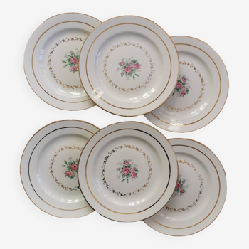 Assiettes plates vintage L'Amandinoise 1055