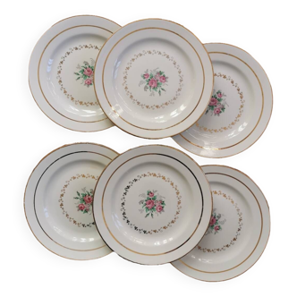 Assiettes plates vintage L'Amandinoise 1055