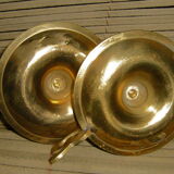 Set of 2 brass candle holders