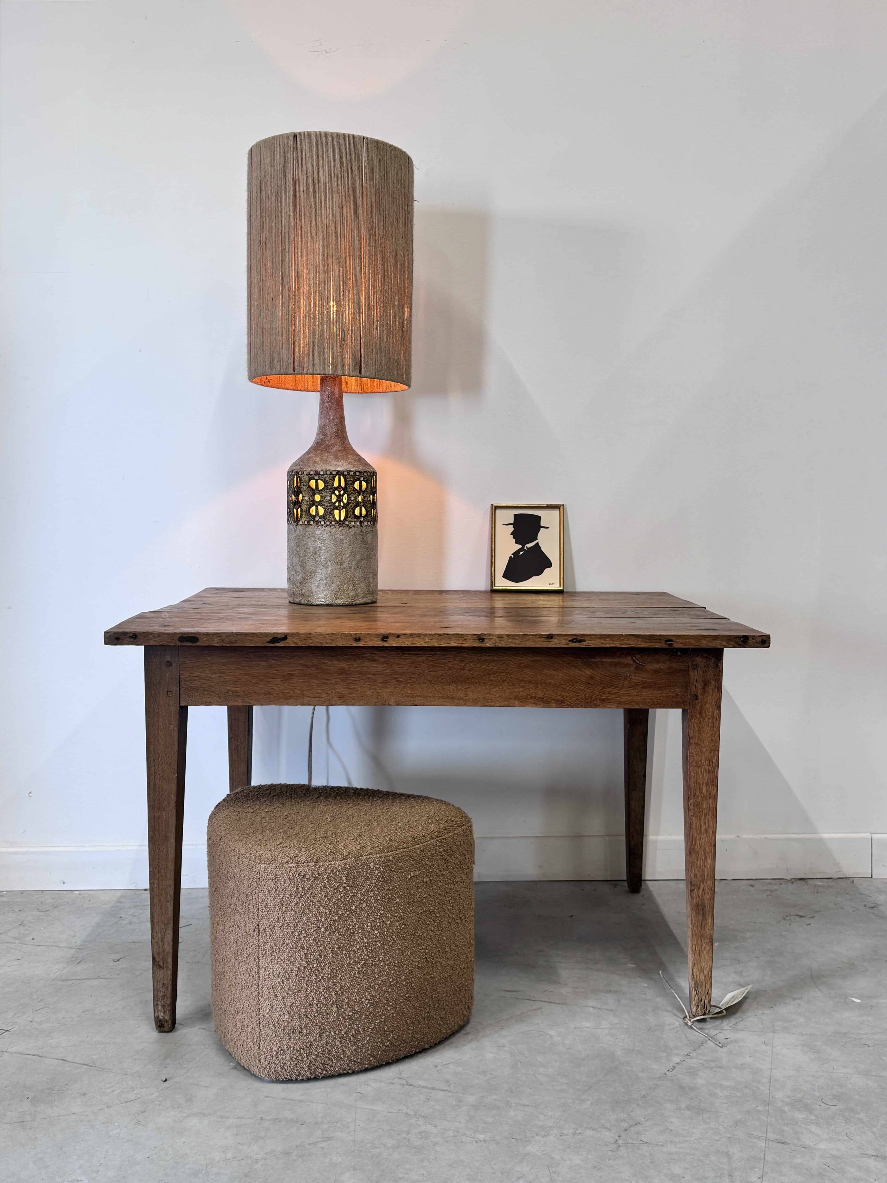 Raphael Giarrusso ceramic lamp with rope shade