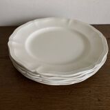 Set of 5 Sarreguemines ivory plates with gadroons 1960