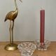 Set of 2 vintage molded glass candle holders
