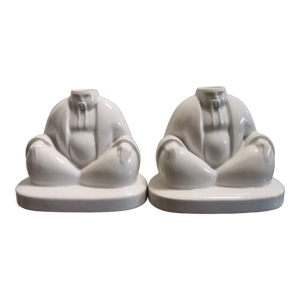 paire de bougeoirs asiatiques - porcelaine