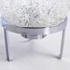 Glass table lamp on a silver base