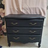 Matte black vintage dresser