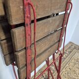 Set of 4 folding chairs for old bistro, guinguette, brasserie