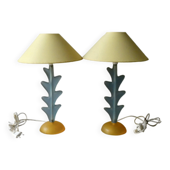 Pair of Trait d'Union designer lamps from the 80s