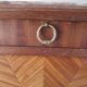 Louis XVI-style wooden veneer bedside table, marble top