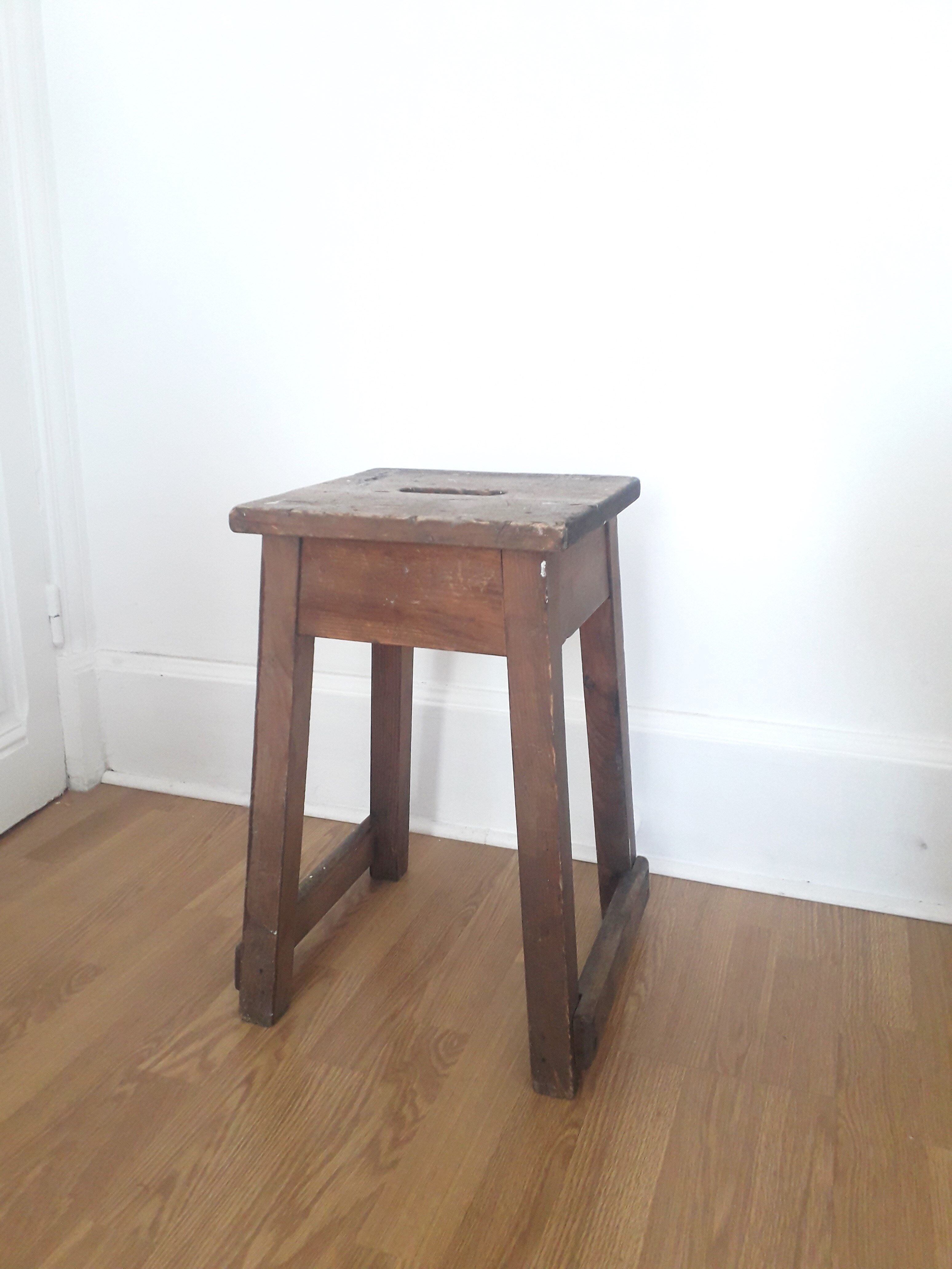Old wooden workshop stool - 1940