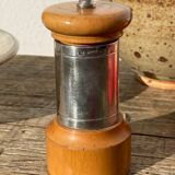 Peugeot pepper tree for Christofle in silver metal and vintage wood