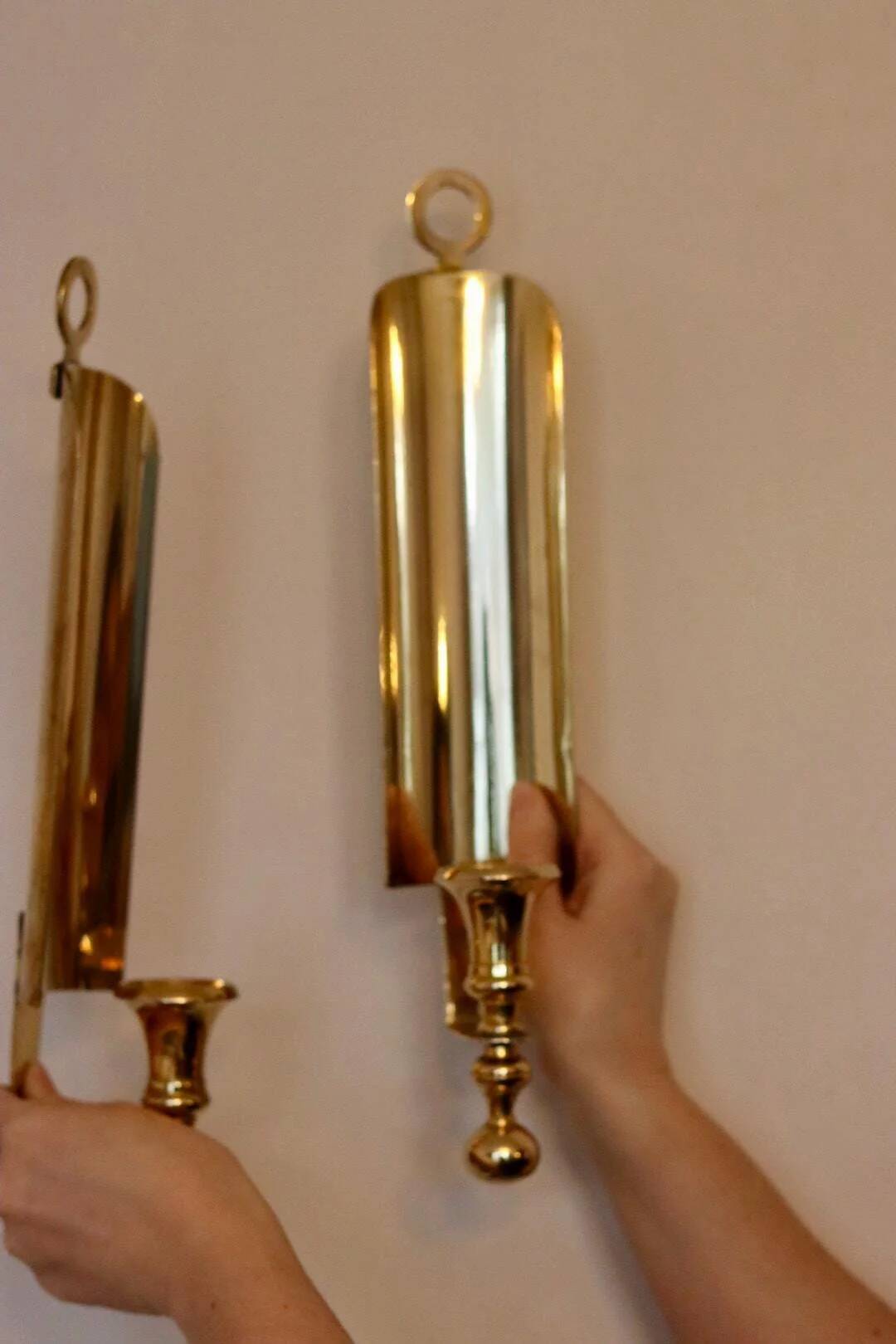 Pair of mid-century Swedish brass sconces