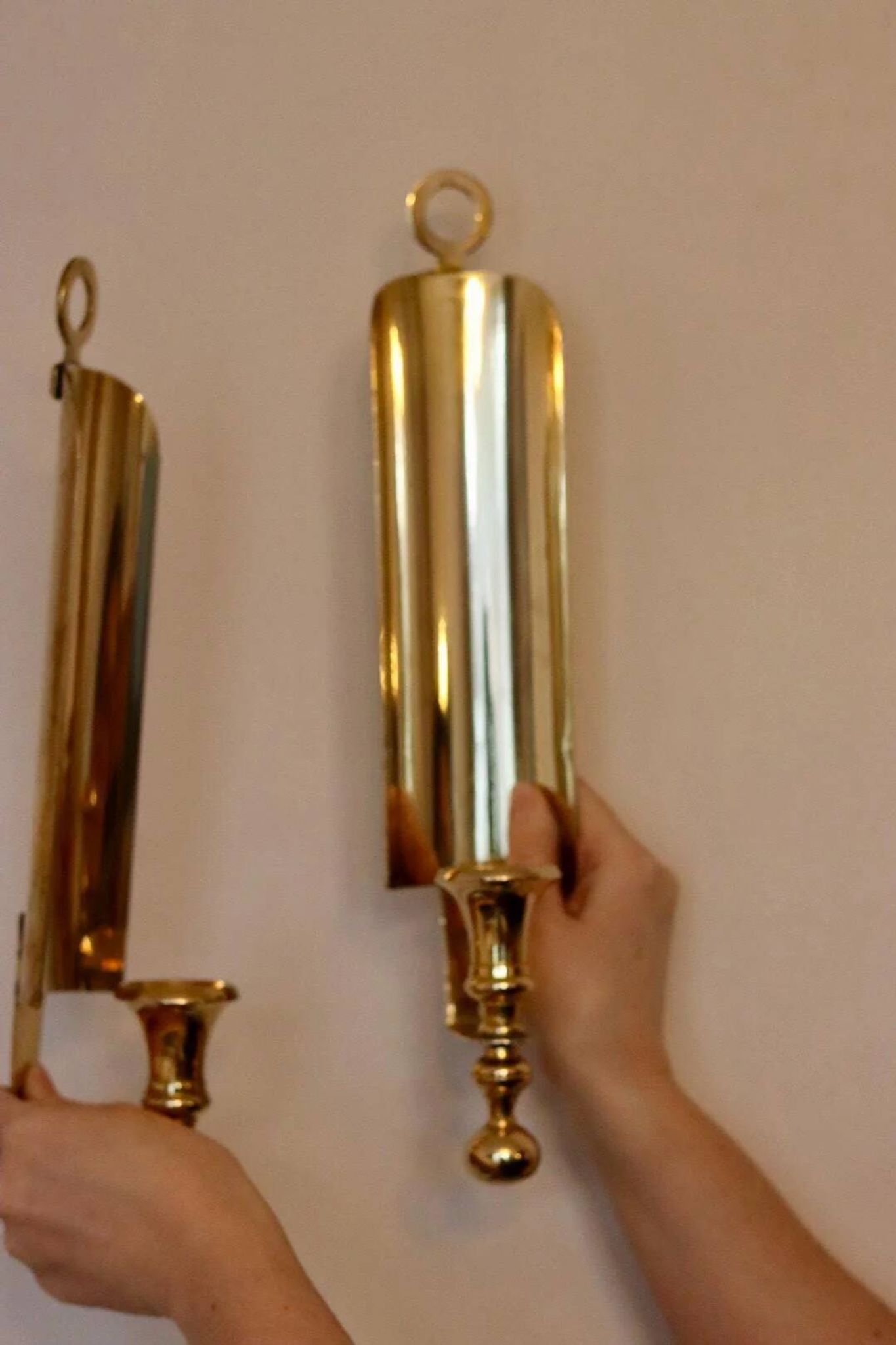 Pair of mid-century Swedish brass sconces