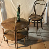 pedestal table, walnut side table