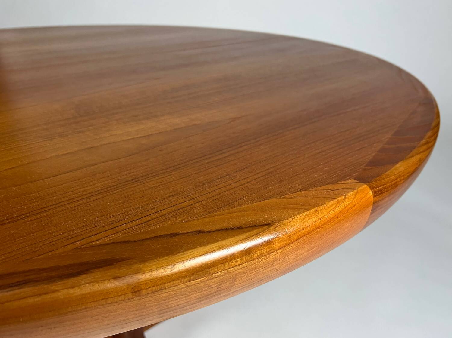 Danish teak round dining table extendable vintage design
