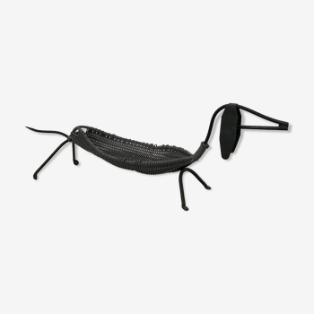 Dachshund basket, wrought iron 1950