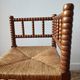 Chaise vintage coin du feu en bois tourné bobine