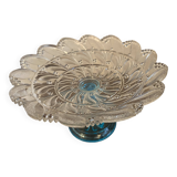 Compotier bicolore en verre moulé