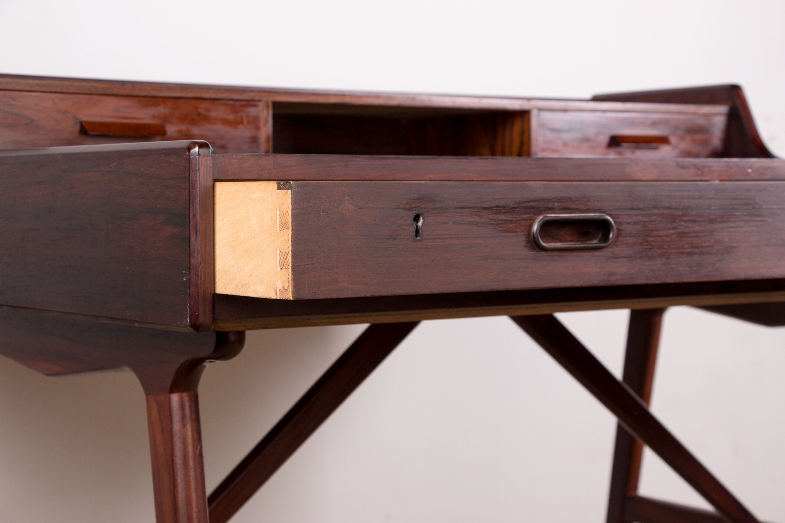 Danish rosewood desk, model 56 by Arne Wahl Iversen for Vinde Mobelfabrik 1960.