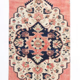 2x10 Faded Pink & Navy Blue Persian Runner Rug, 71x294Cm