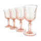 Lot de 4 verres roses de Arcoroc à digestif