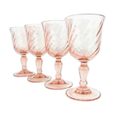 Lot de 4 verres roses de Arcoroc à digestif