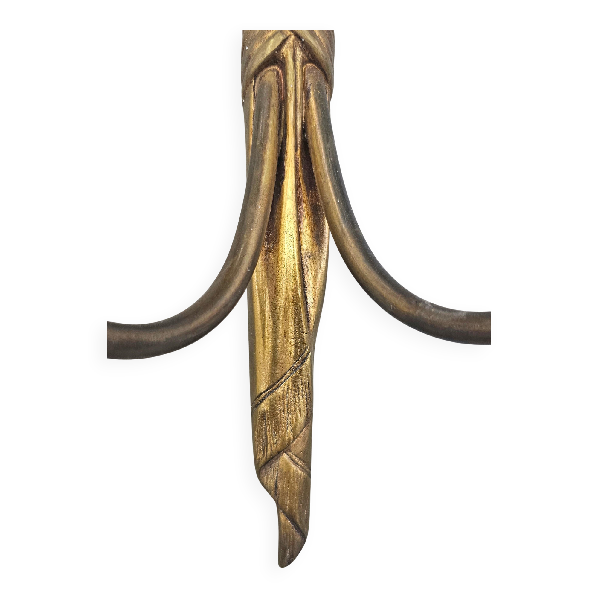 Pair of Louis XVI style bronze wall sconces with bow and tassel, 1940s.