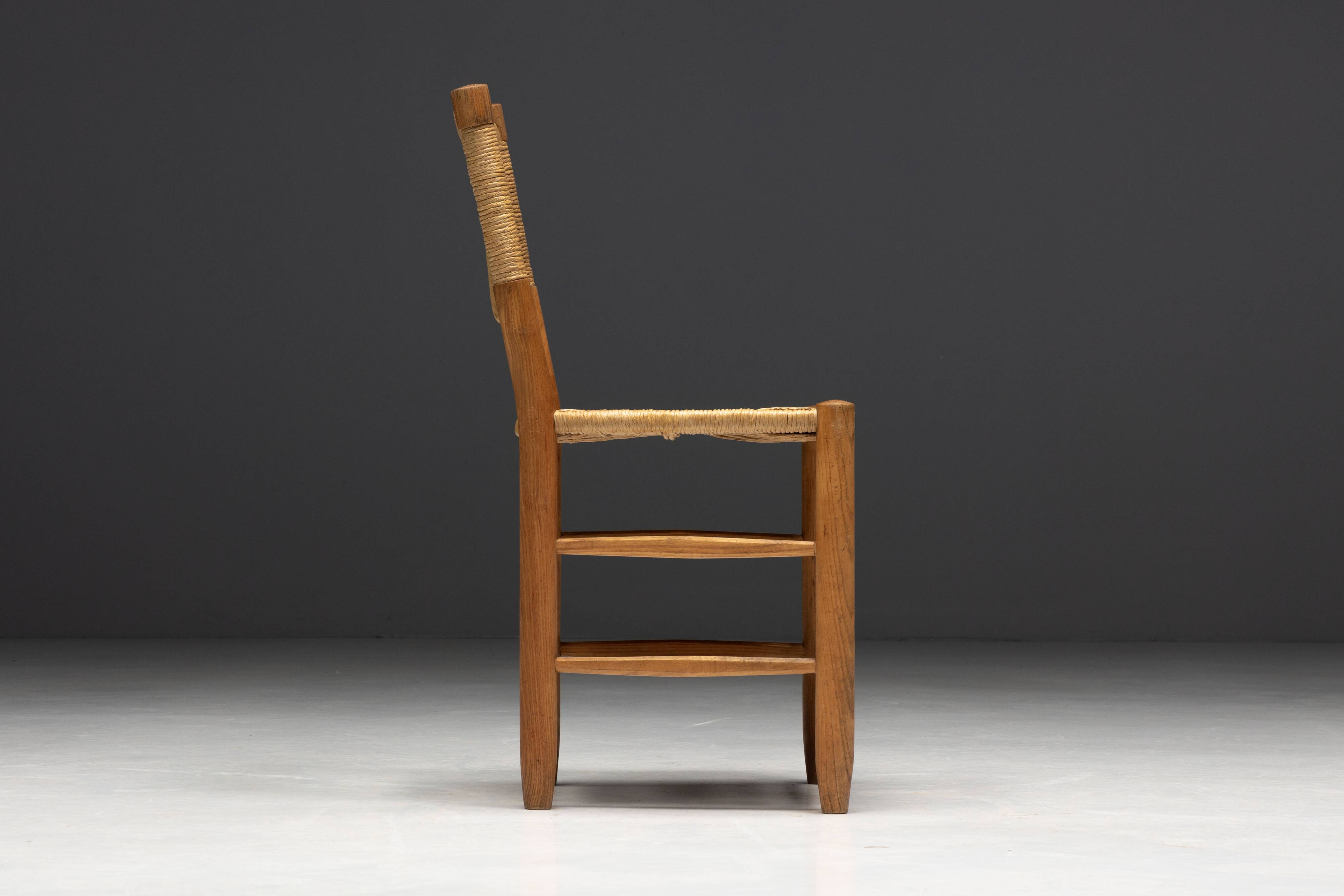 "Bauche" Dining Chairs by Charlotte Perriand for Steph Simon, France, 1950s