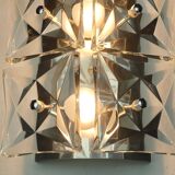 Kinkeldey mid century SCONCE crystal glass and chrome 6 glass prisms 1960s